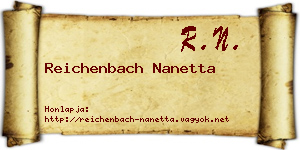 Reichenbach Nanetta névjegykártya